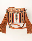 American Darling Cross Body Hand Tooled Saddle Blanket Genuine Leather women bag western handbag purse