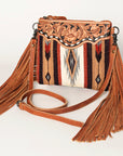 American Darling Cross Body Hand Tooled Saddle Blanket Genuine Leather women bag western handbag purse