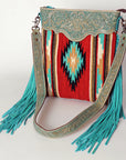 American Darling Cross Body Hand Tooled Saddle Blanket Genuine Leather Women Bag Western Handbag Purse