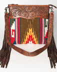 American Darling ADBGZ573A Signature Crossbody Hand Tooled Saddle Blanket Genuine Leather women bag western handbag purse