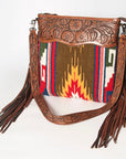 American Darling ADBGZ573A Signature Crossbody Hand Tooled Saddle Blanket Genuine Leather women bag western handbag purse