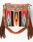 American Darling ADBGZ563A Signature Crossbody Hand Tooled Saddle Blanket Genuine Leather women bag western handbag purse