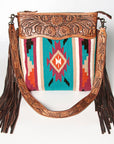 American Darling ADBGZ572A Signature Crossbody Hand Tooled Saddle Blanket Genuine Leather women bag western handbag purse