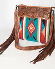 American Darling ADBGZ572A Signature Crossbody Hand Tooled Saddle Blanket Genuine Leather women bag western handbag purse