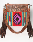 American Darling ADBGZ581A Signature Crossbody Hand Tooled Saddle Blanket Genuine Leather women bag western handbag purse