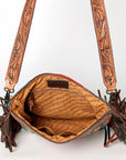 American Darling ADBGZ581A Signature Crossbody Hand Tooled Saddle Blanket Genuine Leather women bag western handbag purse