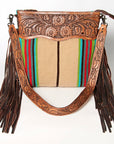 American Darling ADBGZ583A Signature Crossbody Hand Tooled Saddle Blanket Genuine Leather women bag western handbag purse