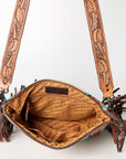 American Darling ADBGZ583A Signature Crossbody Hand Tooled Saddle Blanket Genuine Leather women bag western handbag purse