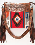 American Darling ADBGZ565A Signature Crossbody Hand Tooled Saddle Blanket Genuine Leather women bag western handbag purse
