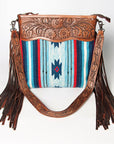 American Darling ADBGZ557A Signature Crossbody Hand Tooled Saddle Blanket Genuine Leather women bag western handbag purse