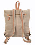 OHLAY KB112 Backpack Hand Tooled Upcycled Canvas Hair-On Genuine Leather women bag western handbag purse