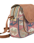 OHLAY KB113 Backpack Upcycled Canvas Genuine Leather women bag western handbag purse