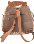 Ohlay Bags KB115 Backpack Upcycled Canvas Hair-On Genuine Leather Women Bag Western Handbag Purse