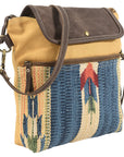 OHLAY KB128 Cross Body Upcycled Wool Upcycled Canvas Genuine Leather women bag western handbag purse