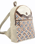OHLAY KB138 Backpack Hand Tooled Upcycled Canvas Hair-On Genuine Leather women bag western handbag purse
