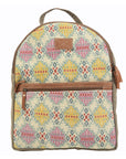 OHLAY KB140 Backpack Upcycled Canvas Genuine Leather women bag western handbag purse