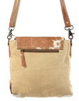 OHLAY MESSENGER Upcycled Wool Upcycled Canvas Hair-on Genuine Leather women bag western handbag purse