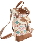 OHLAY KB164 Backpack Upcycled Canvas Hair-On Genuine Leather women bag western handbag purse