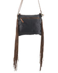 OHLAY KB171 Cross Body Upcycled Wool Upcycled Canvas Embossed Hair-On Genuine Leather women bag western handbag purse