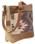 OHLAY MESSENGER Upcycled Wool Upcycled Canvas Genuine Leather women bag western handbag purse