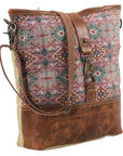 OHLAY MESSENGER Upcycled Wool Upcycled Canvas Genuine Leather women bag western handbag purse