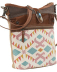 OHLAY MESSENGER Upcycled Canvas Hair-on Genuine Leather women bag western handbag purse