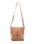OHLAY MESSENGER Upcycled Canvas Hair-on Genuine Leather women bag western handbag purse