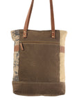 OHLAY KB223 TOTE Upcycled Canvas Genuine Leather women bag western handbag purse