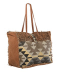 OHLAY KB228 TOTE Upcycled Wool Upcycled Canvas Embossed Genuine Leather women bag western handbag purse