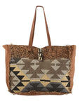 OHLAY KB228 TOTE Upcycled Wool Upcycled Canvas Embossed Genuine Leather women bag western handbag purse