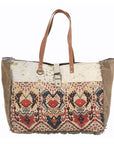 OHLAY KB229 TOTE Upcycled Wool Upcycled Canvas Hair-on Genuine Leather women bag western handbag purse