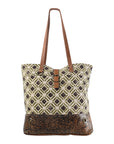 OHLAY KB241 TOTE Upcycled Wool Upcycled Canvas Embossed Genuine Leather women bag western handbag purse