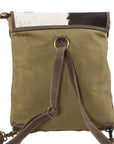 OHLAY KB245 Backpack Upcycled Canvas Hair-On Genuine Leather women bag western handbag purse