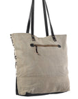 OHLAY KB256 TOTE Upcycled Wool Upcycled Canvas Genuine Leather women bag western handbag purse
