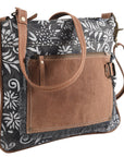 OHLAY KB264 Cross Body Upcycled Canvas Genuine Leather women bag western handbag purse