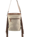 OHLAY MESSENGER Upcycled Wool Upcycled Canvas Hair-on Genuine Leather women bag western handbag purse