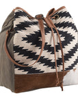 OHLAY KB271 Bucket Upcycled Wool Upcycled Canvas Hair-On Genuine Leather women bag western handbag purse