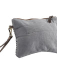 OHLAY WRISTLET Upcycled Wool Upcycled Canvas Genuine Leather women bag western handbag purse