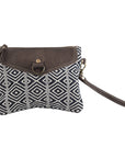 OHLAY WRISTLET Upcycled Wool Upcycled Canvas Genuine Leather women bag western handbag purse