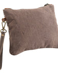 OHLAY WRISTLET Upcycled Wool Upcycled Canvas Genuine Leather women bag western handbag purse