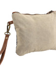 OHLAY WRISTLET Upcycled Wool Upcycled Canvas Genuine Leather women bag western handbag purse