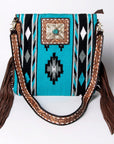 American Darling Messenger Saddle Blanket Genuine Leather Women Bag Western Handbag Purse