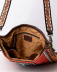 American Darling Messenger Saddle Blanket Genuine Leather Women Bag Western Handbag Purse
