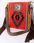 American Darling Messenger Saddle Blanket Genuine Leather Women Bag Western Handbag Purse