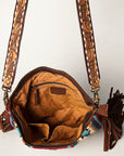 American Darling Large Crossbody Hand Tooled Saddle Blanket Genuine Leather women bag western handbag purse