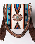 American Darling ADBGA273A Large Crossbody Hand Tooled Saddle Blanket Genuine Leather Women Bag Western Handbag Purse