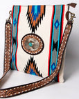 American Darling ADBGA274A Large Crossbody Hand Tooled Saddle Blanket Genuine Leather Women Bag Western Handbag Purse