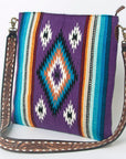American Darling Large Crossbody Saddle Blanket Genuine Leather women bag western handbag purse