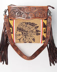 American Darling ADBGZ634 Signature Crossbody Hand Tooled Saddle Blanket Genuine Leather Women Bag Western Handbag Purse