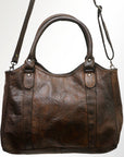Never Mind Nmbgm127A Tote Vintage Handmade Genuine Cowhide Leather Women Bag Western Handbag Purse